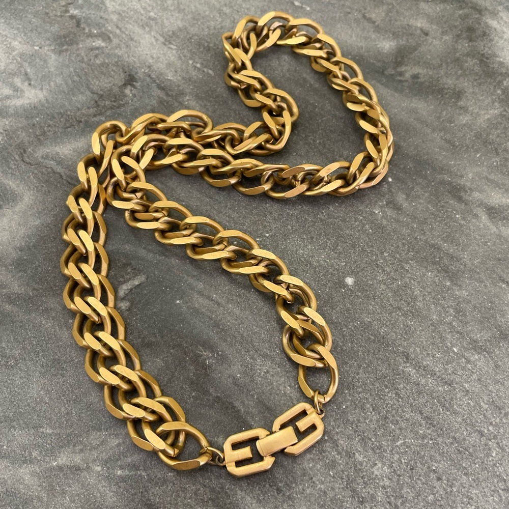 Vintage Givenchy Chunky Gold Chain Necklace - Picture 3 of 17